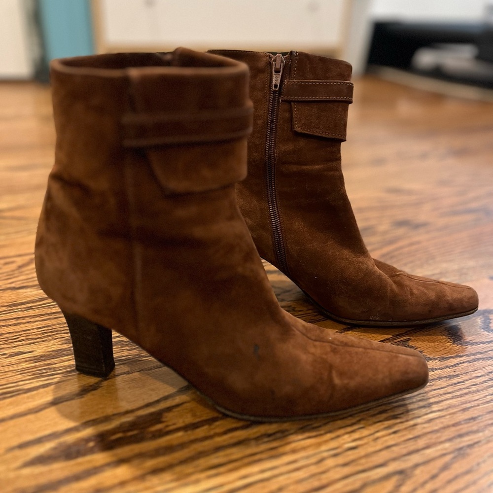 Salvatore Ferragamo Brown Suede Ankle Boots